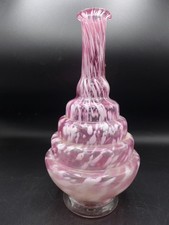 VERRERIE FRANCAISE  CLICHY  CARAFE ART DECO  ROSE MOUCHETEE