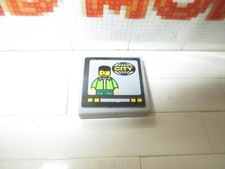 Lego - 1x Tile 2x2 TV Screen Man CITY Pattern 7639 3068pb0187 3068bpb0187