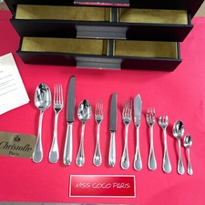 SET MENAGERE 150P CHRISTOFLE PERLES  TRÈS BEL ETAT METAL ARGENTE COFFRE NEUF N2;