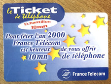 AN 2000 TICKET TÉLÉPHONE 10MN SANS CODE CARTE PREPAYÉE PREPAID SCHEDA CALLING