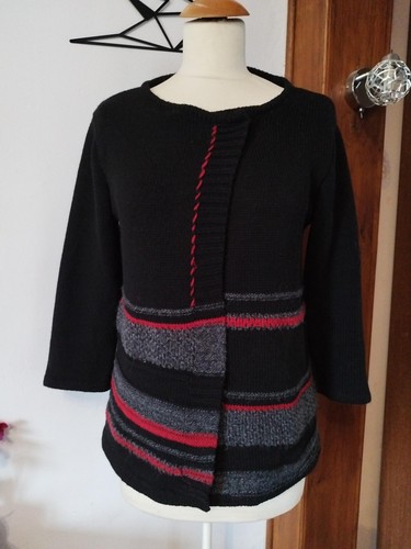 Gilet tissaia noir - gilet, bariolé
