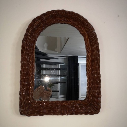 Miroir rotin vintage italie - rotin,
