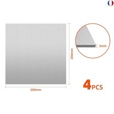 BBYPP 4 pièces Plaque en tôle d'aluminium 20cm x 20cm x 3mm, Feuille d