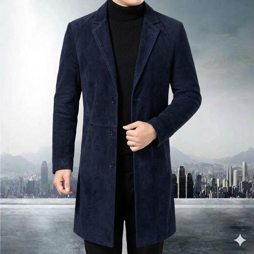 Manteau trench cuir suède - manteau, en