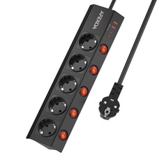 Multiprise avec Interrupteur Individuels 3680W/16A Multiprise Electrique 5 Pr...