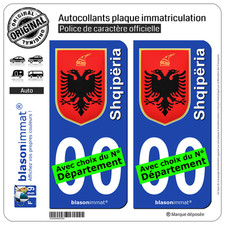 2 Stickers autocollant plaque