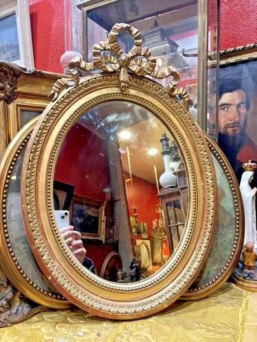 Bel ancien miroir glacé - miroir,