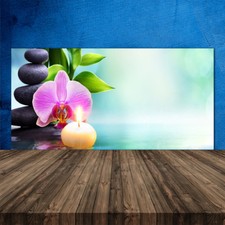 Crédence de cuisine en verre Panneau 120x60 Art Pierres Bambou Fleurs