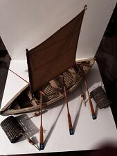                  Maquette De Bateau En Bois Barque De Pêche 
