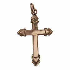 Ancienne Croix de Jeannette Pendentif en Plaqué Or Jaune vers 1900