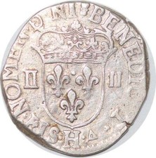 S4258 Rare 1/4 Ecu Croix Feuillue Henri IV 1604 H La Rochelle Silver >M offer