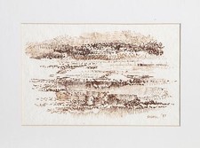 Resen, Cabine Au Bord De L'Eau, Encre Et Aquarelle Sur Papier, Signé