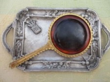 Miroir à main ancien Bronze Bakélite Antique Bakelite Bronze hand mirror
