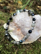 Sublime Bracelet  Perles De Cristal Swarovski & Labradorite Fait Main