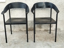 Paire fauteuil cuir design