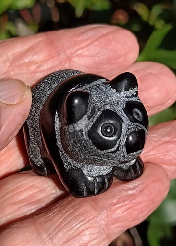 Figurine panda sculpté main - figurine,