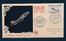 enveloppe 1er jour PA 30   poste aérienne 100f Mystère IV 75 Paris  1954