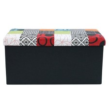 Banc & Coffre de Rangement "Patchwork" 76cm Multicolore