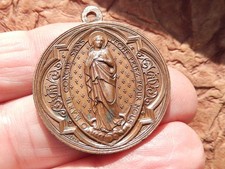 MEDAILLE BRONZE MARIE CONCUE SANS PECHE  PAPE PIE IX JUBILE UNIVERSEL 1875 PENIN