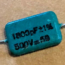 1 Condensateur Mica Argenté 1% NOS 1,8nF - 500V - 0.0018uF - 1800pF