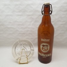 Lot Pub Bière Dumesnil Bouteille En Verre Fumé + Cendrier Vintage Souvenir Déco 