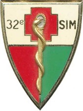 32° Section d’Infirmiers Militaires, guilloché, caducée collé, Drago 1780 (3390)