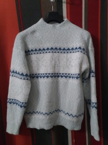Pull doux chaud gris et - pull,