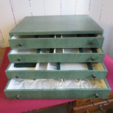 Coffret écrin vide  vert 4 tiroirs pour 182 Couverts christofle ou autres