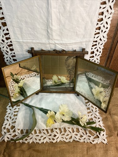 Miroir triptyque ancien - miroir,
