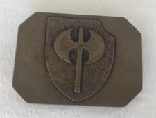 Boucle De Ceinture Double Hache Francisque Couleur Bronze