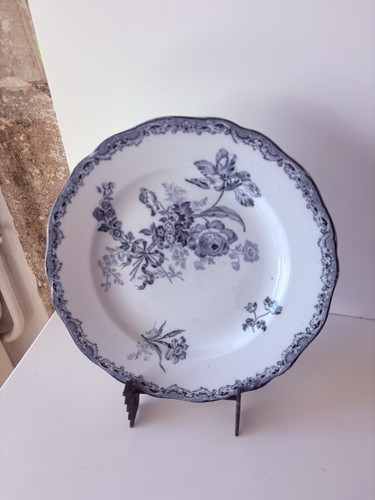 Assiette plate fontanges - assiette, bleu