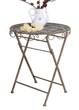 Vintage Table en Fer de Style Campagnard Jardin Métal Pliante Balcon