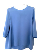 COS Femme Top Blouse en Soie Bleue Claire Taille M (FR 38)