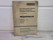Machine a Traire Westfalia - Livret d'instruction et Pièces détachées