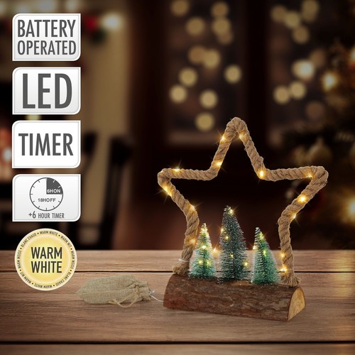Led étoile jute - led,