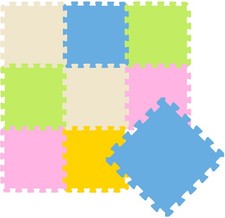 Tapis de Jeu Doux pour Bébé depuis Zéro Dalles Puzzle en Mousse Pastel Coloré