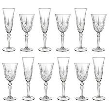 12pc RCR Crystal Melodia Verres à Vin Blanc & Flûtes à Champagne Ensemble