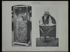 MEUBLES DE LOUIS MAJORELLE - 2 PLANCHES 1898 et 1902 - ART NOUVEAU, LACHENAL