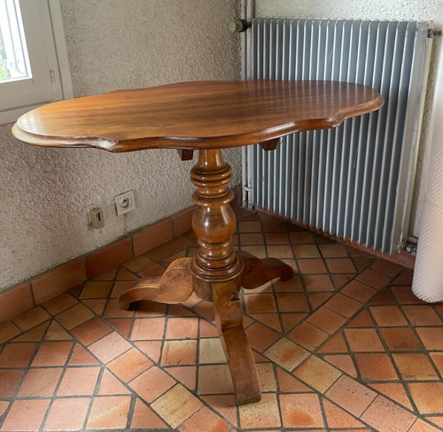 Guéridon noyer 19ème - en,