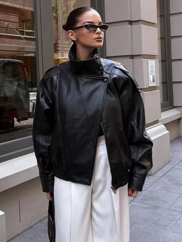 Manteau faux cuir - cuir, montant