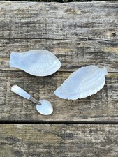 Salerons en nacre + cuillère