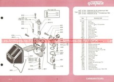 MOTOBECANE Mobylette AV 92-93-94 SP 94 TT Fiche Carburateur GURTNER 10/1972