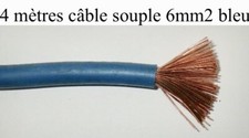câble électrique batterie souple 6 mm2 bleu 4 mètres