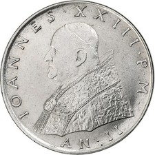 Cité du Vatican, John XXIII, 100 Lire, 1960, Rome, Acier inoxydable, SUP