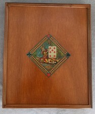 Jeu de Nain Jaune ancien, magnifique boite, jetons en bois, 54 cartes, vers 1920