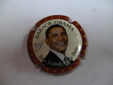 capsule champagne Pierre MIGNON,  Barack OBAMA, cercle rouge, ct argent, N°74g