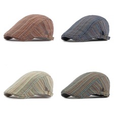 Casquette plate réglable rayée Newsboy chapeau Gatsby chapeau cabbie béret