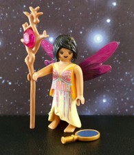 PLAYMOBIL FÉE - FÉERIE - FÉE PETITES AILES ROUGES - ROBE JAUNE - BÂTON MAGIQUE