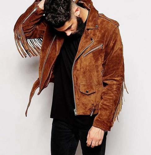 Veste franges cuir - veste,