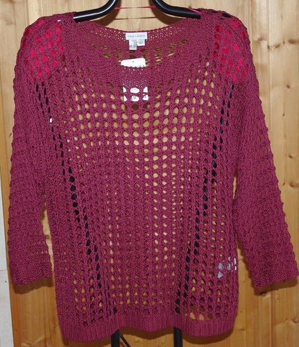 Pull maille filet macramé